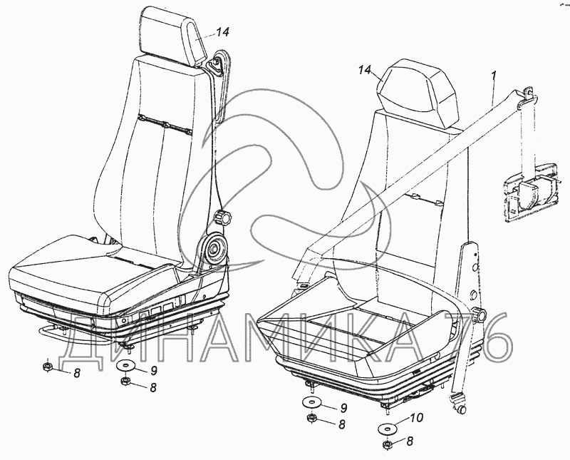 Сиденье камаз водительское старого образца устройство