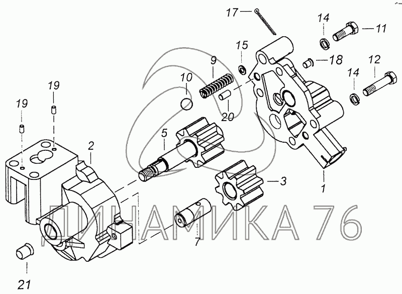 Чертеж масляного насоса камаз