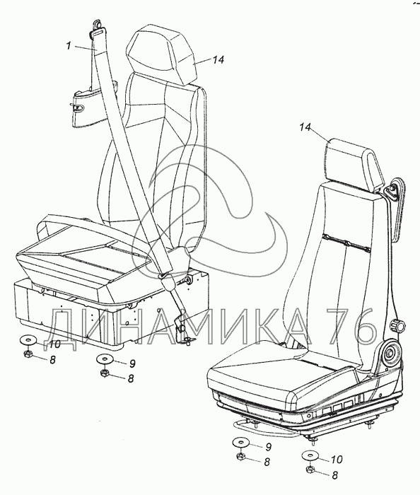 Камаз сиденье пассажира