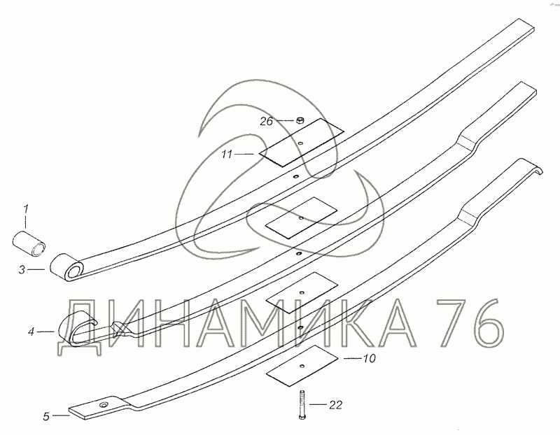 Лист рессоры камаз 65115 задний