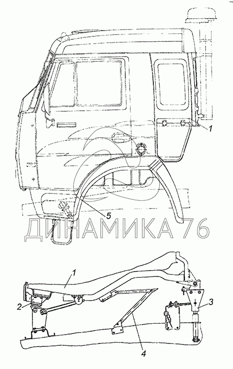 Защелка кабины камаз 65115