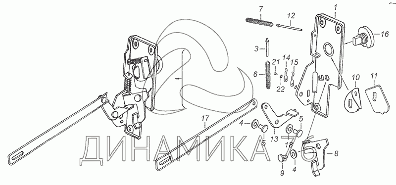 Защелка кабины камаз 65115