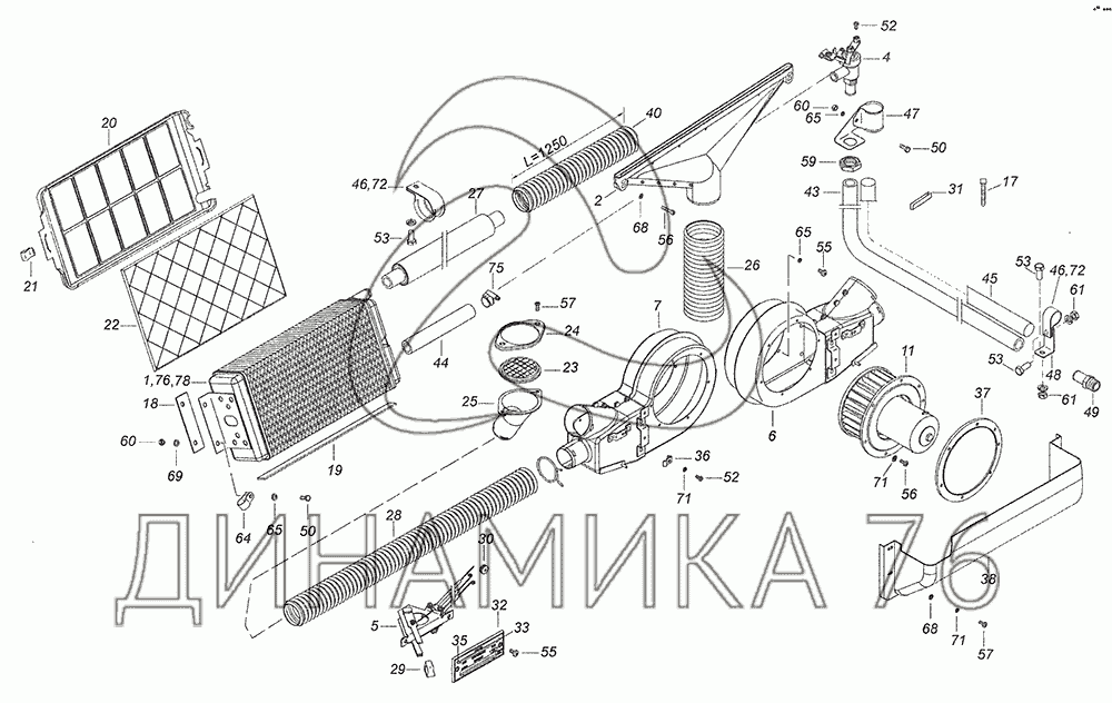 Схема отопителя камаз