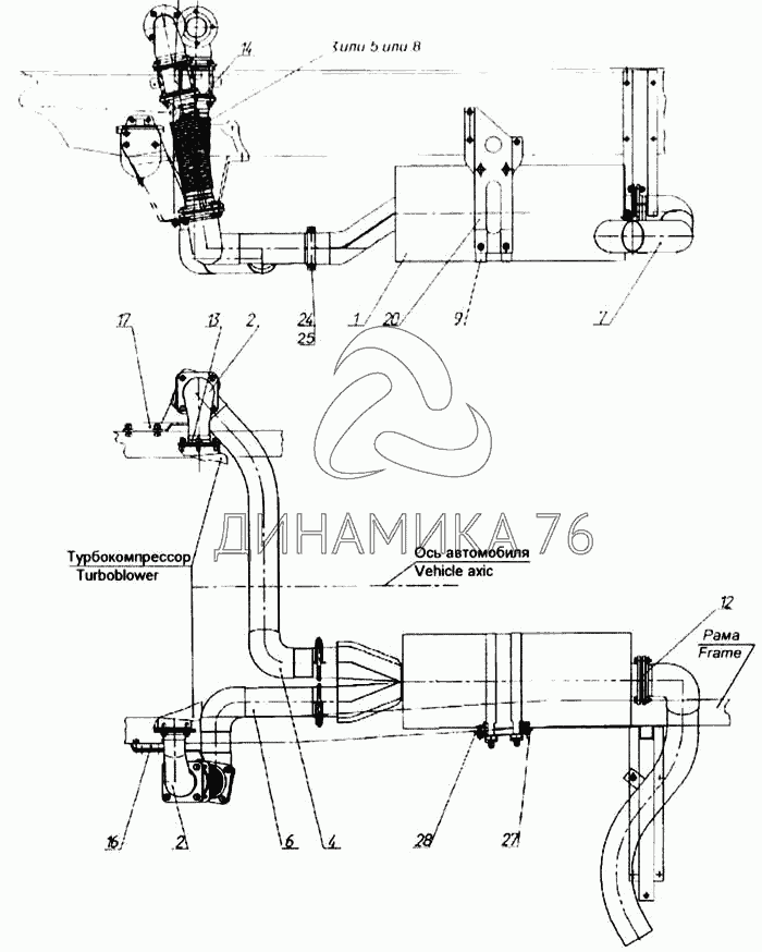 Схема тормозной системы КАМАЗ 54112