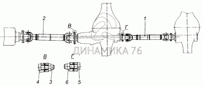 Система впуска воздуха и выпуска отработавших газов КамАЗ 5320 - 54115
