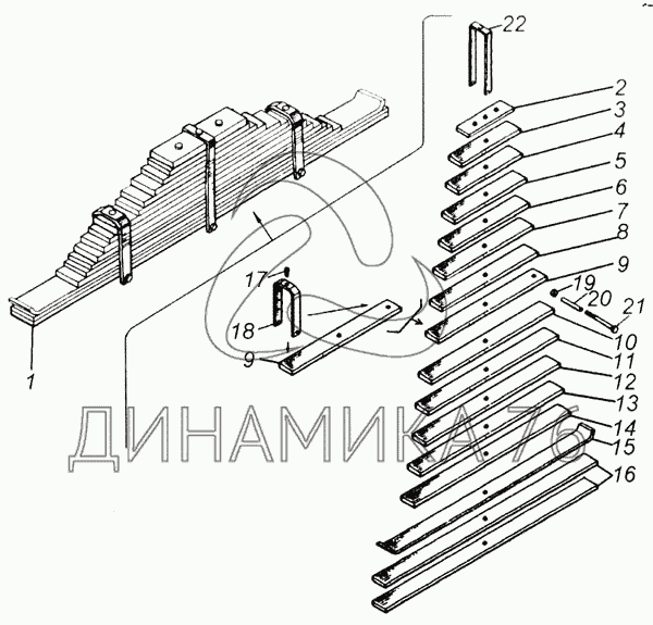 Рессора передняя камаз 65115 11 листов схема