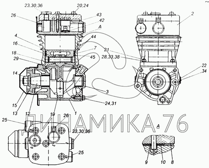 Компрессор камаз одноцилиндровый схема
