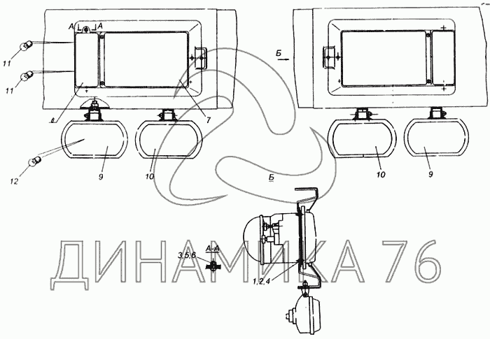 Распиновка задних фонарей камаз