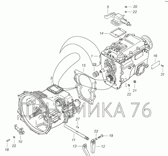 Кпп камаз 154 с делителем схема каталог