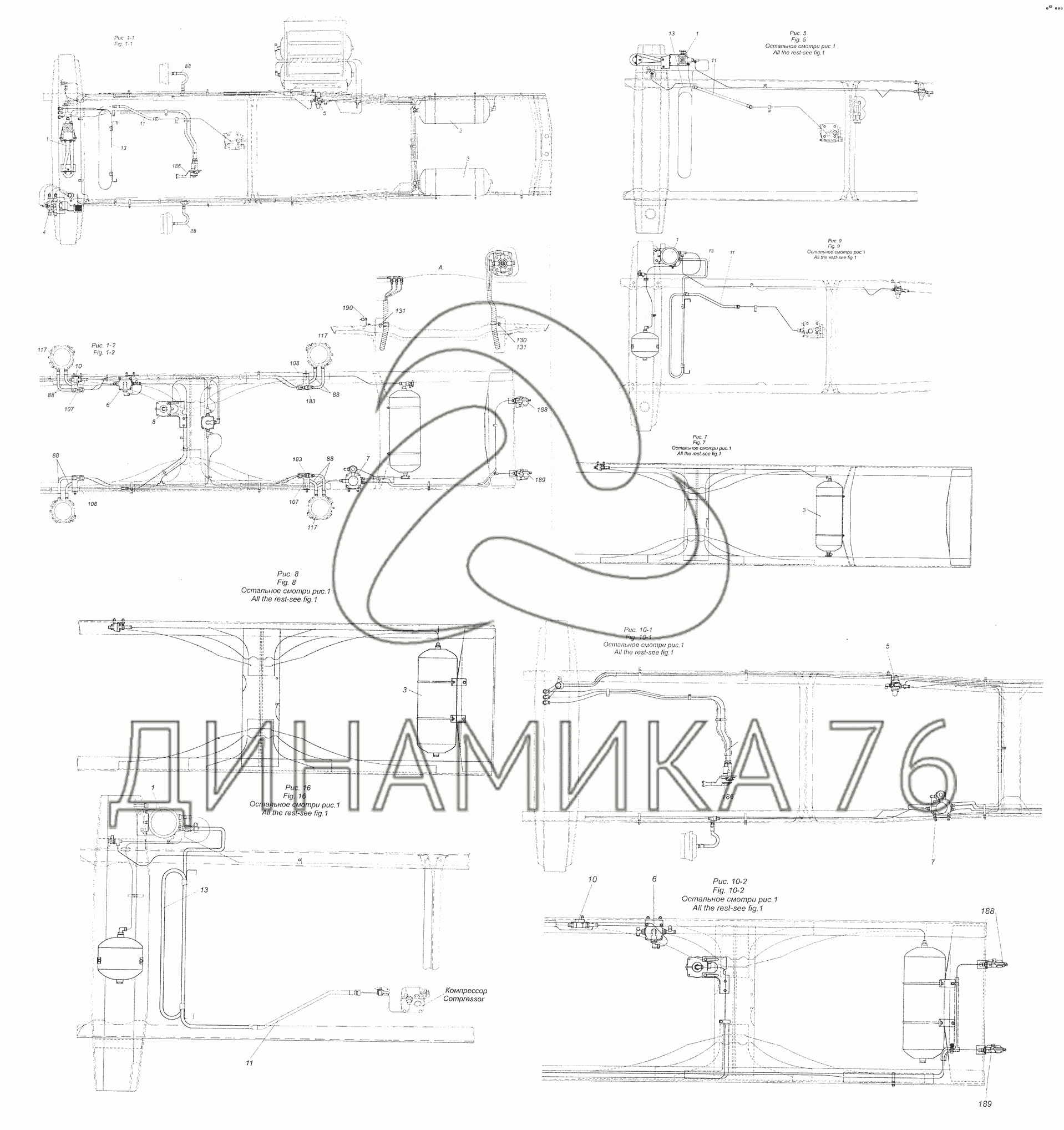 Схема пневмотормозов камаз 6520