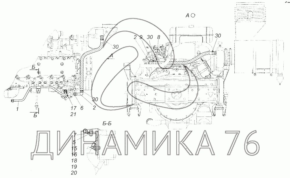 65115-3509000-01 Установка подвода воздуха к компрессору тормозов на ...
