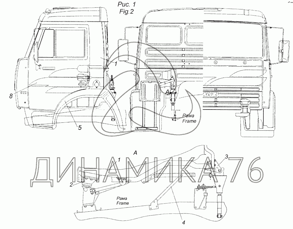 Схема кабины камаз