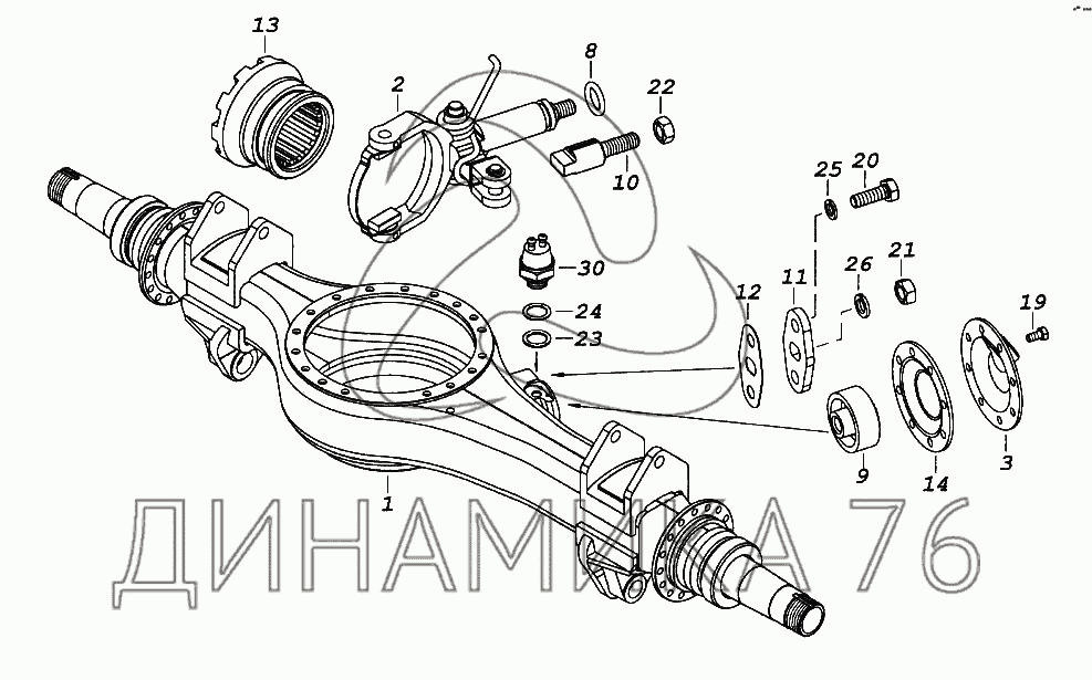 Схема заднего моста камаз 65 20