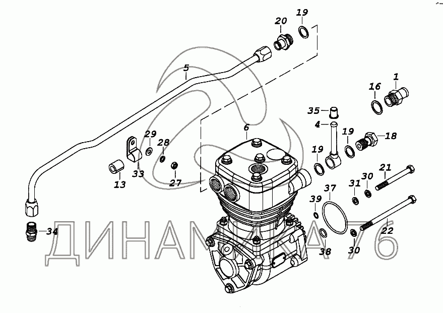 Камаз одноцилиндровый компрессор схема