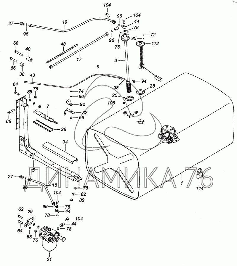 Топливный бак камаз схема