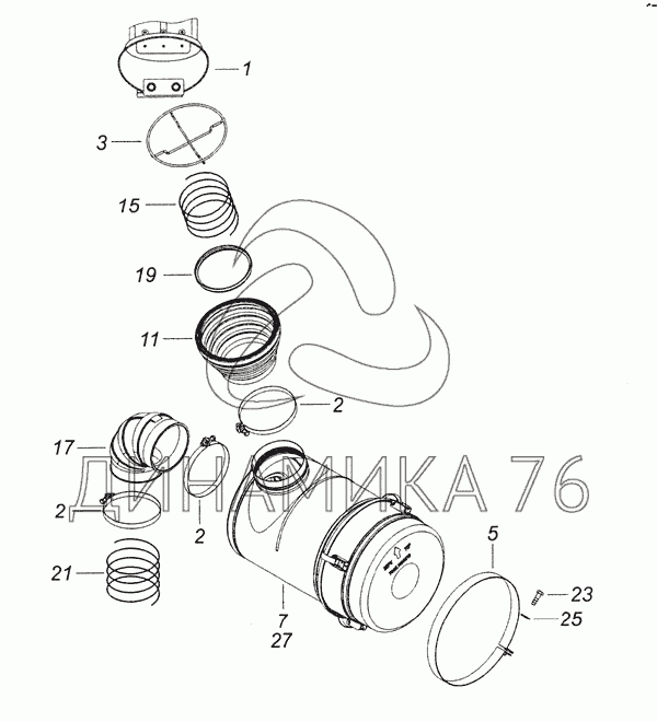 Фильтр воздушный камаз схема