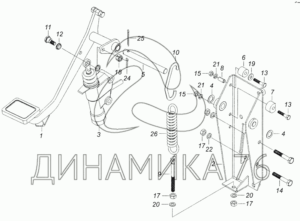 Схема сцепления камаз 6520