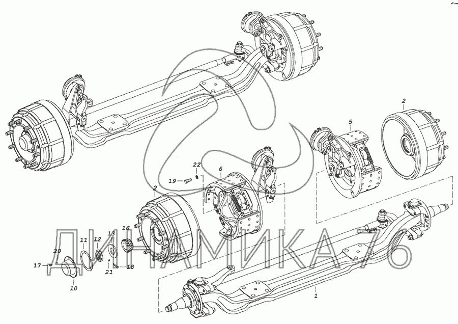 Камаз евро ступица задняя схема