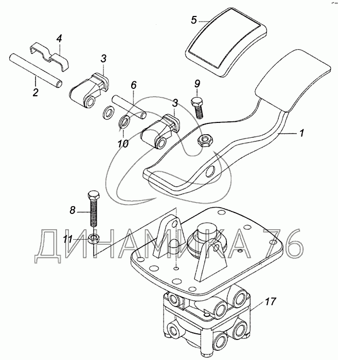 Главный тормозной кран камаз 65115 схема