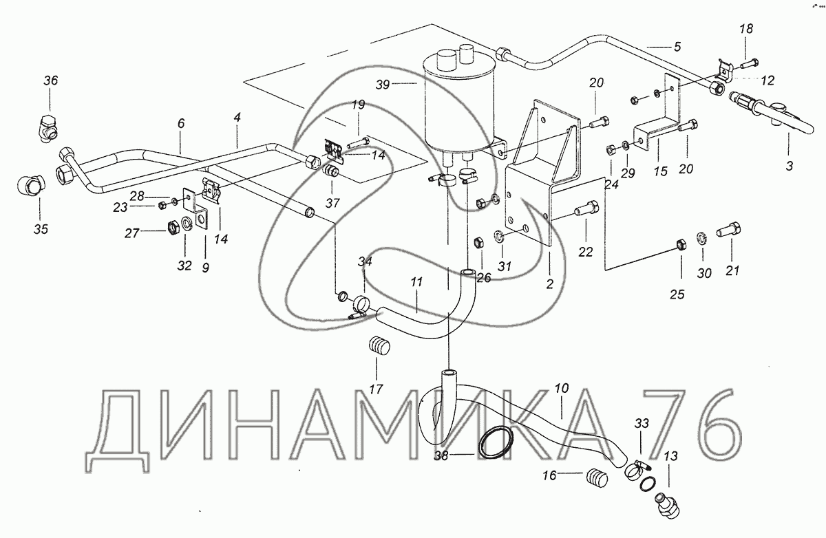 6520-3400018-36 Установка Трубопроводов И Бачка Насоса ГУР На.