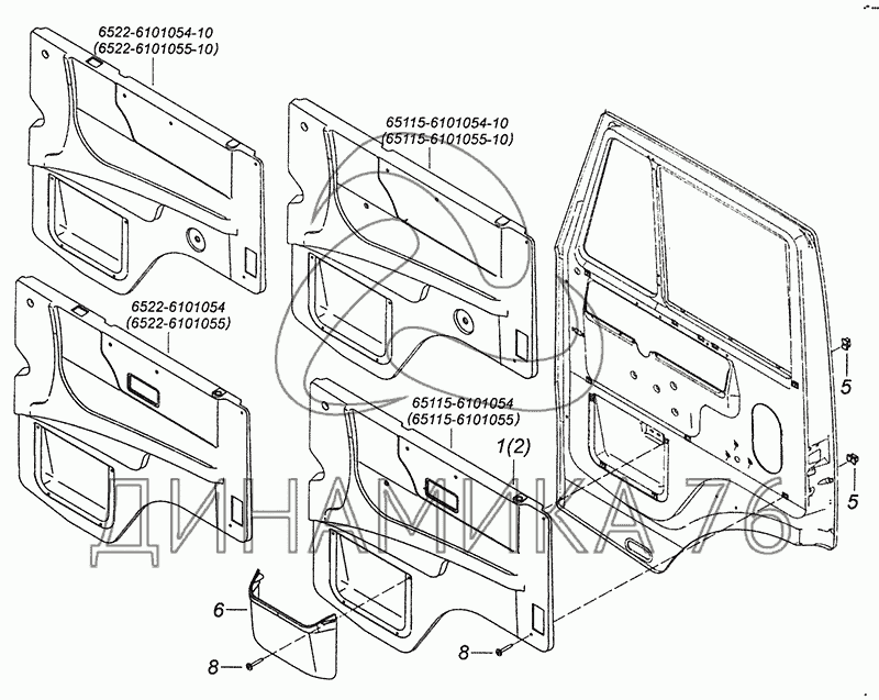 Дверная карта камаз 6520
