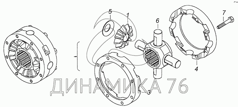 Межосевой дифференциал камаз схема