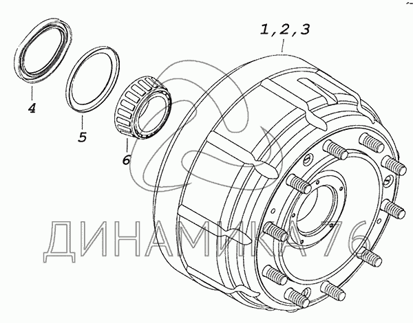 Камаз передняя ступица схема