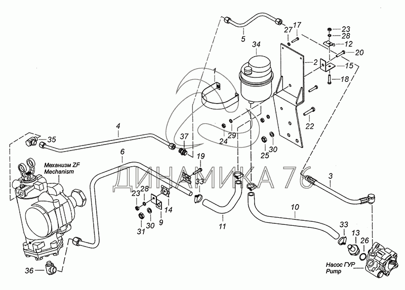 Насос гур камаз схема