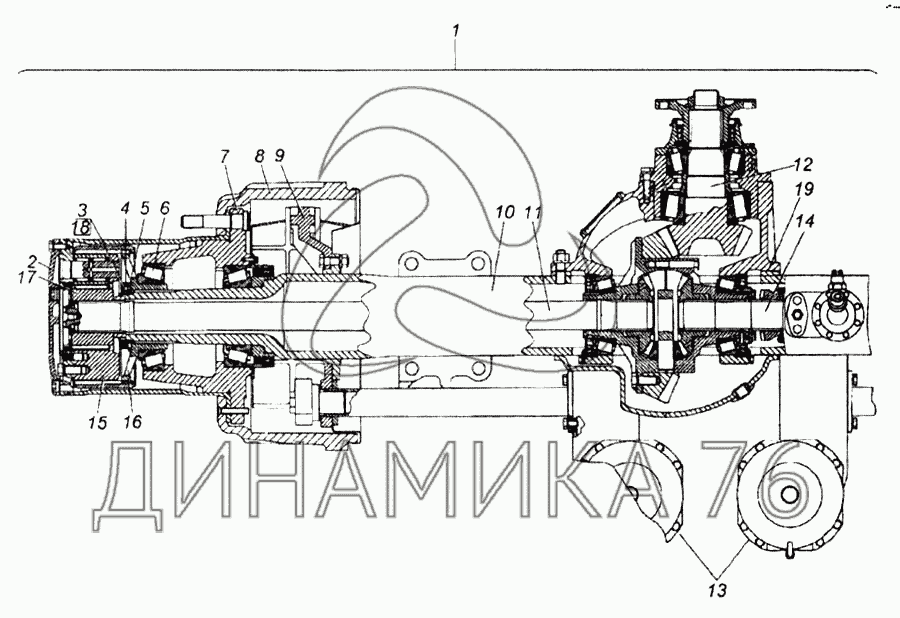 Схема заднего моста камаз 65 20