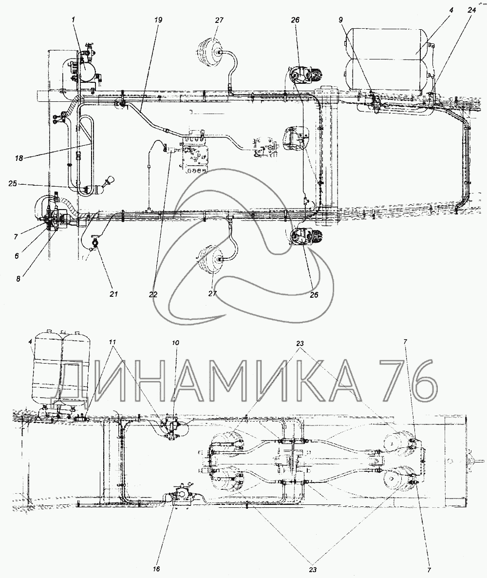 Кронштейн ресивера камаз 5490