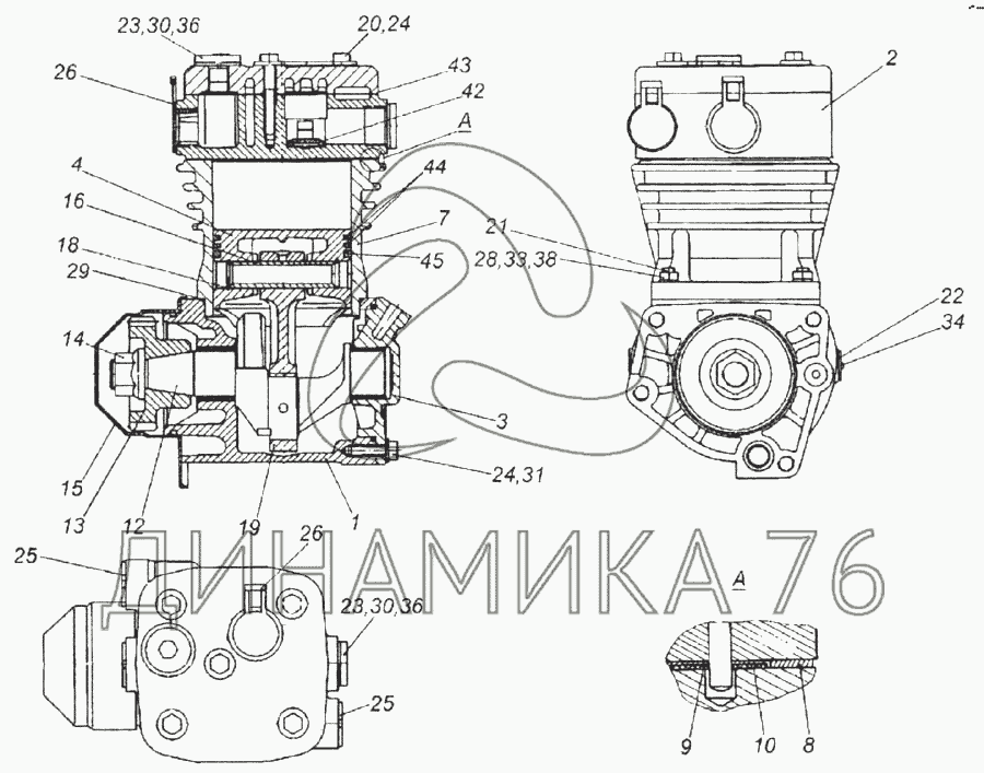 Компрессор камаз одноцилиндровый схема