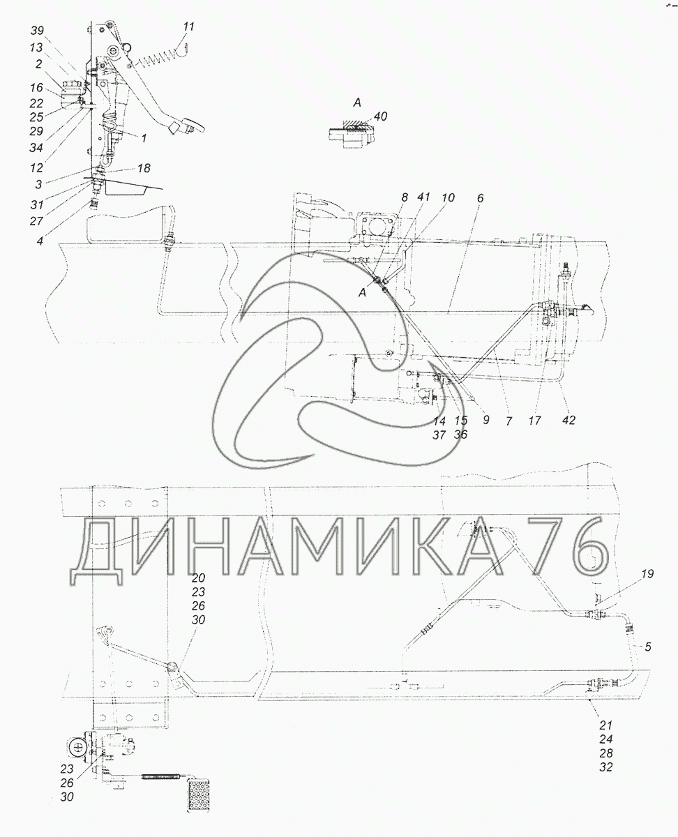 Схема сцепления камаз 6520