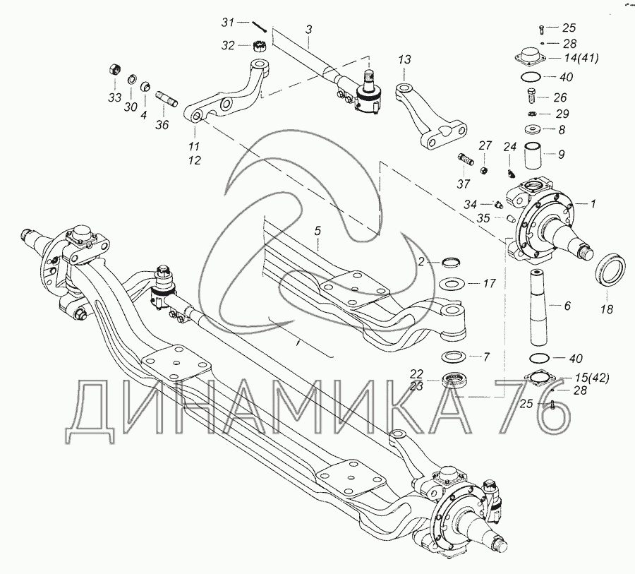 Передняя ось автомобилей КамАЗ