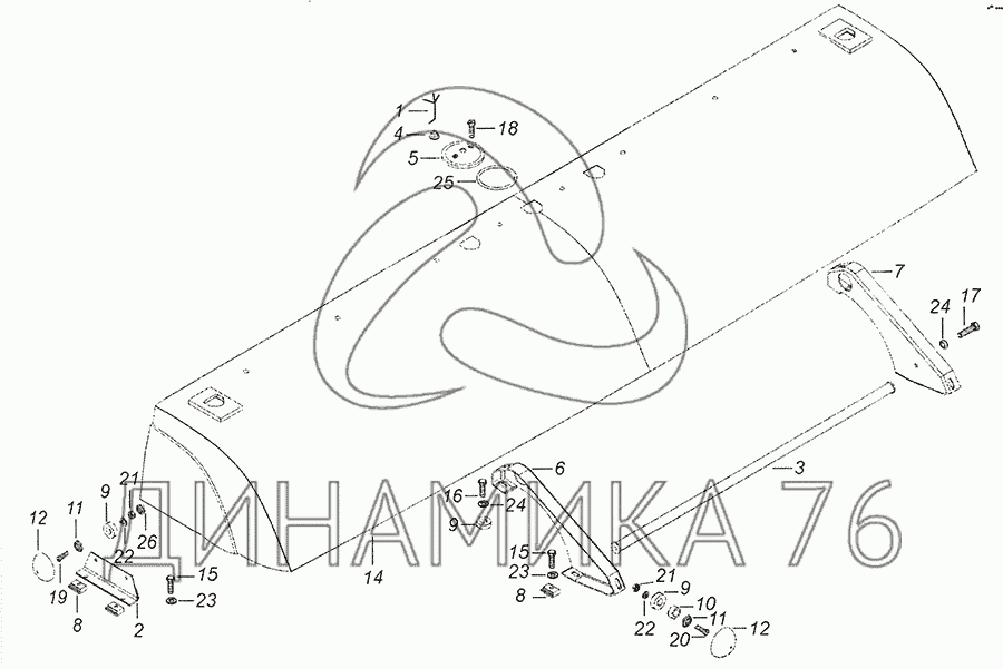 Крепление козырька на крышу камаза