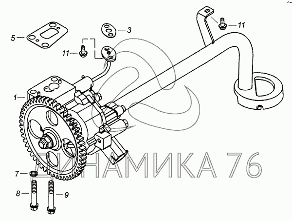 Чертеж масляного насоса камаз