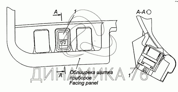 65115-3710007 Установка выключателя ЭФУ на КамАЗ-6522 (Euro-4) - Схема,  каталог деталей, стоимость, запчасти (2401a)