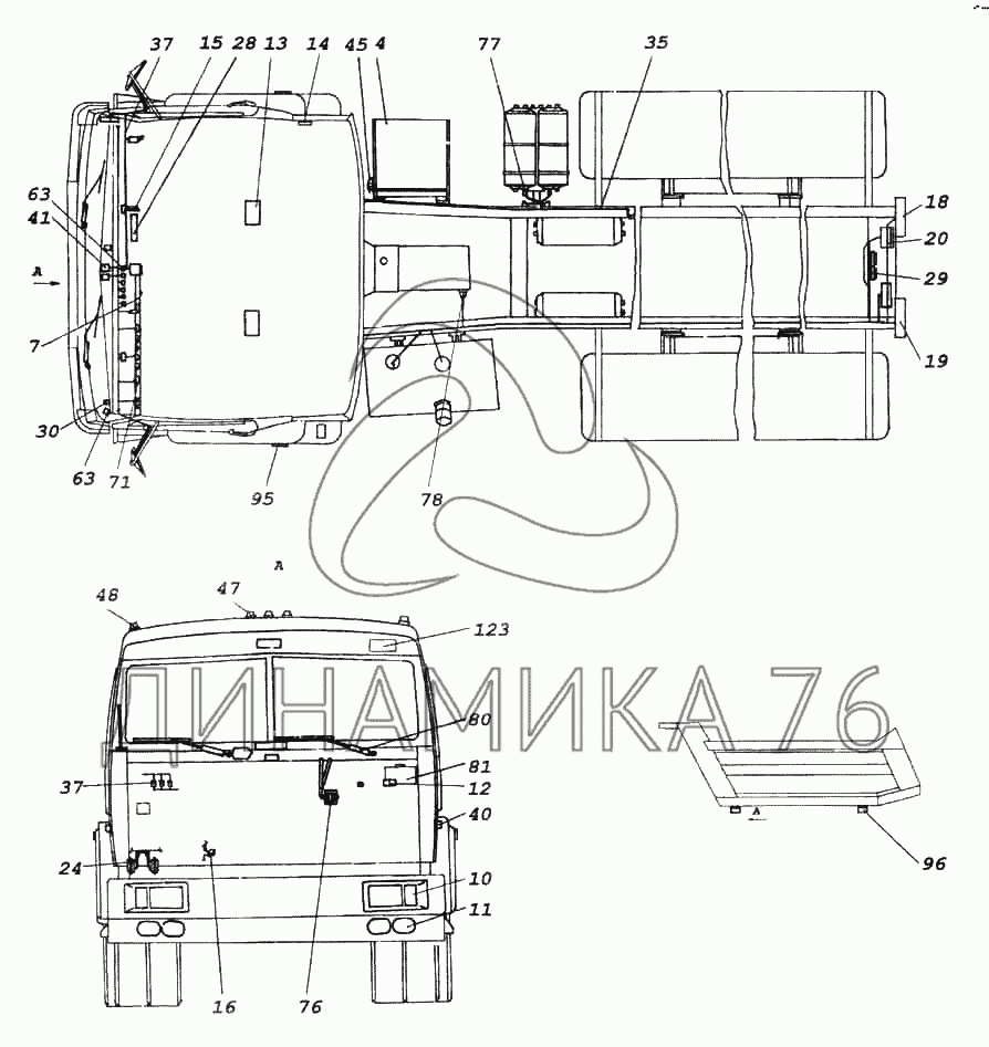 Схема габаритных огней камаз