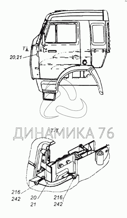 Панель передка камаз