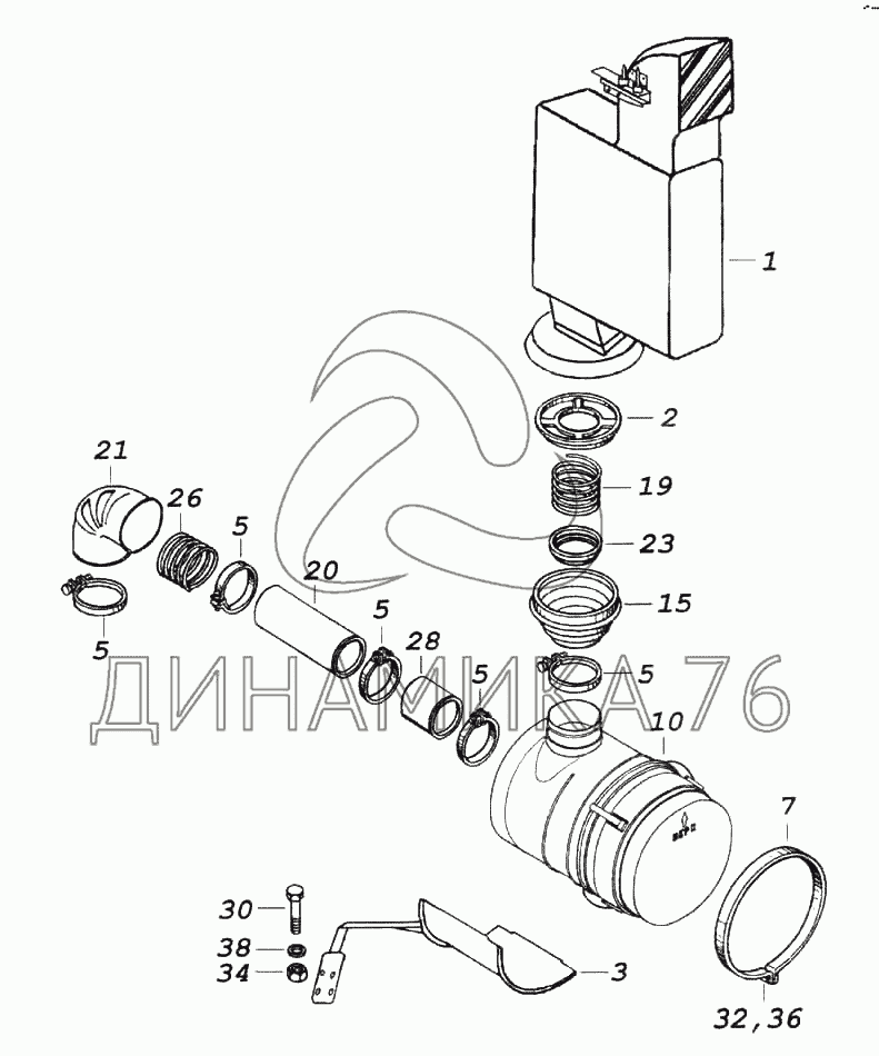 Фильтр воздушный камаз схема
