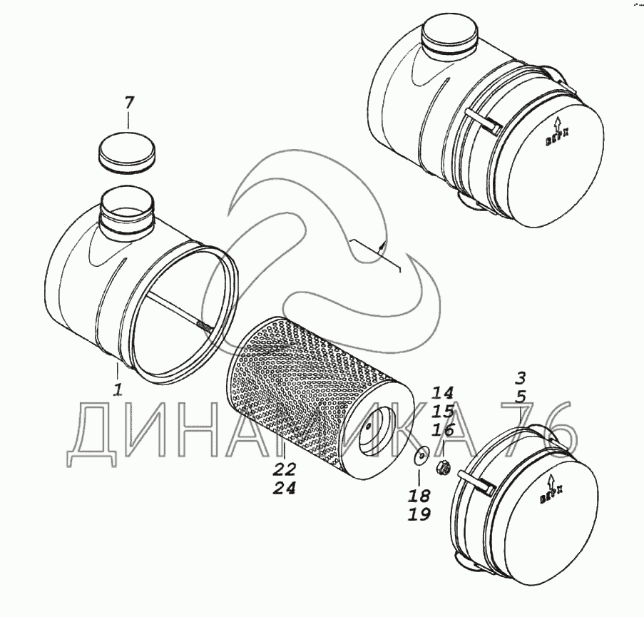 Фильтр воздушный камаз схема