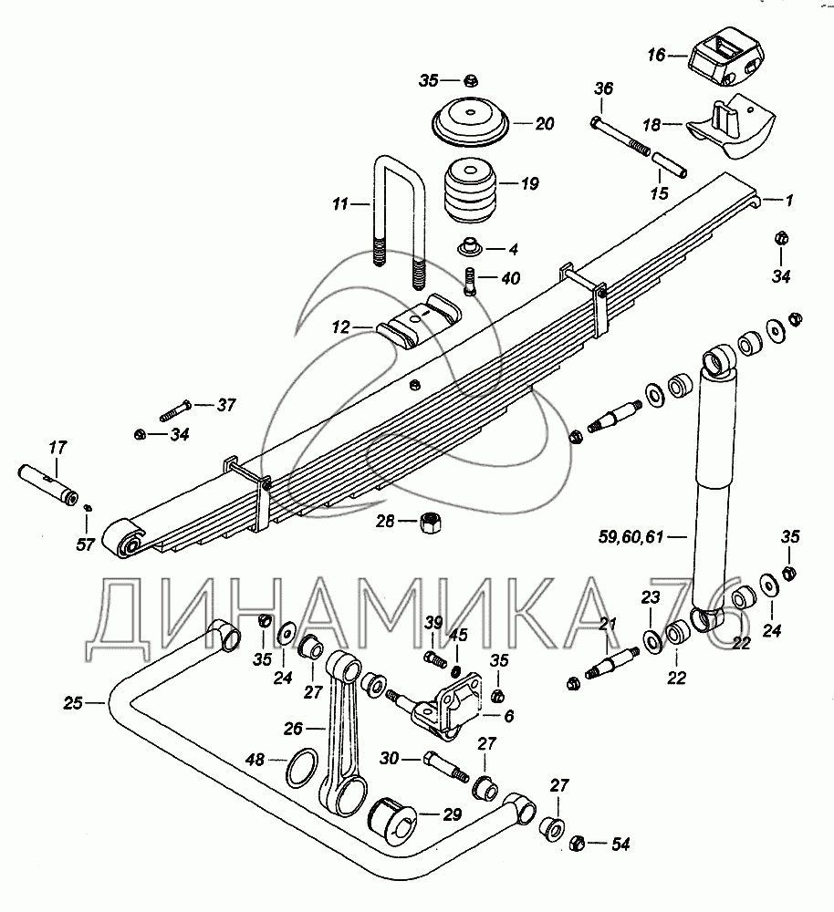 Рессора передняя камаз схема