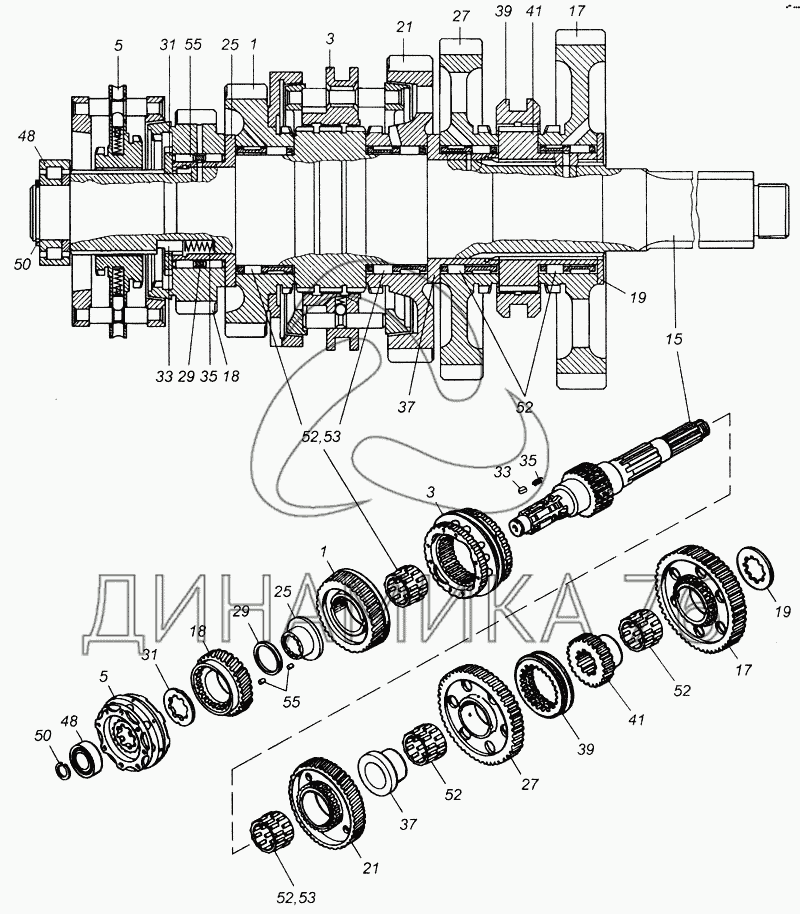 Коробка 152 камаз схема