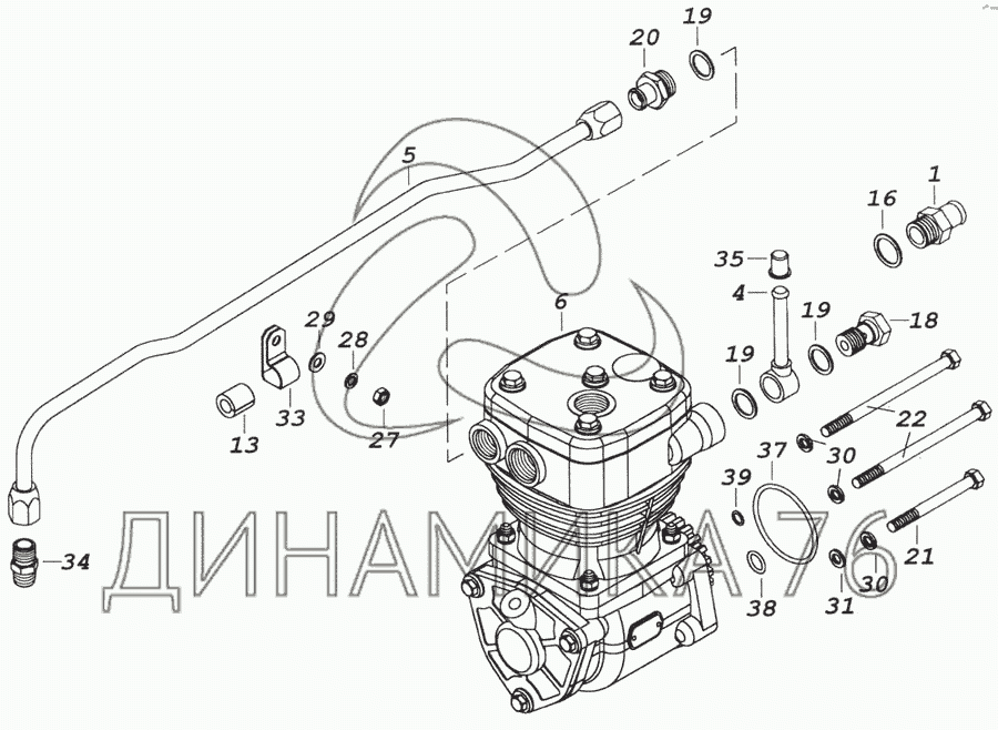 Камаз одноцилиндровый компрессор схема