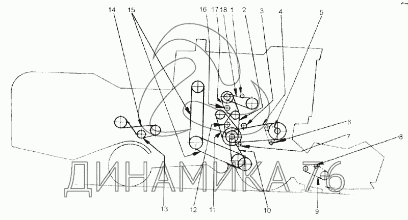 Ремни на комбайн енисей 1200 размер схема