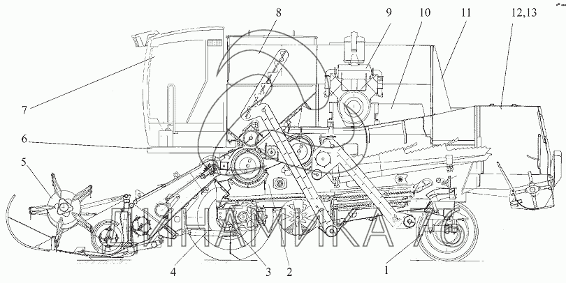 Схема комбайна енисей 1200