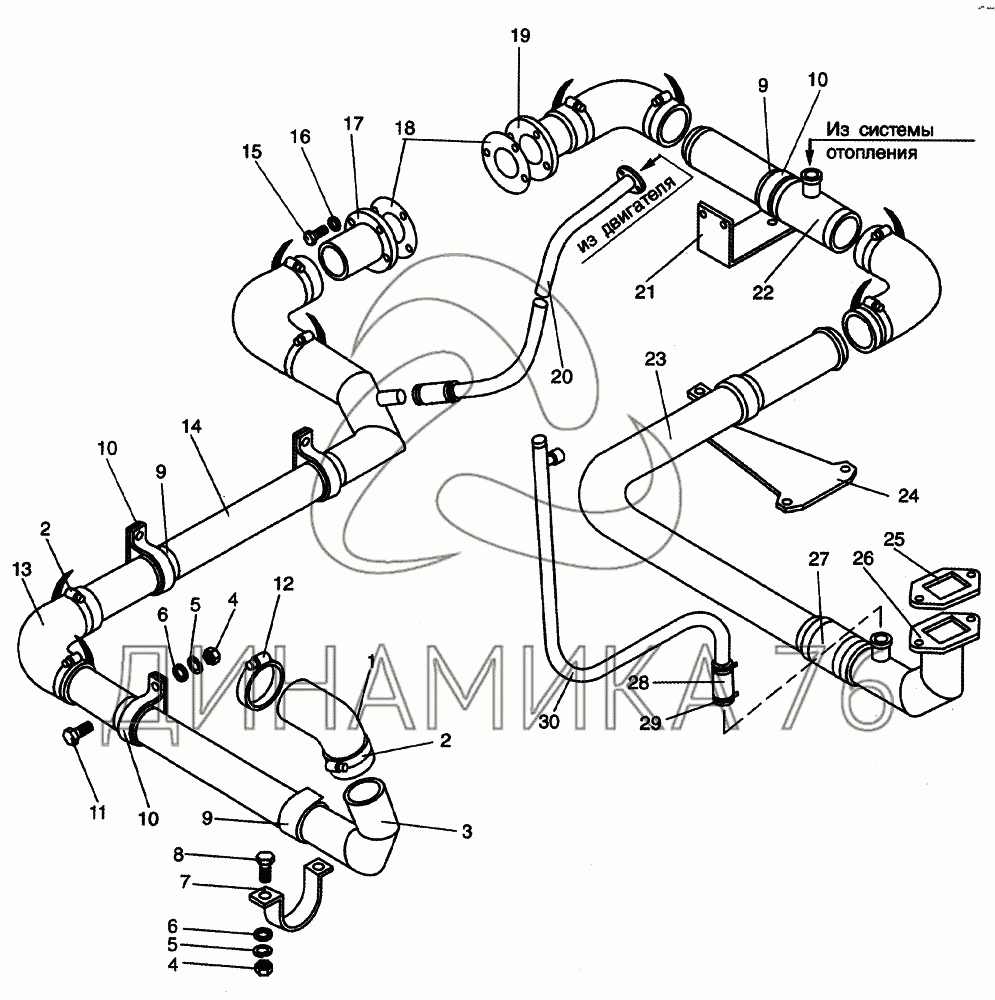 Система Охлаждения Двигателя ЯМЗ-236НЕ2 С Коробкой VOITH DIWA.2 На.