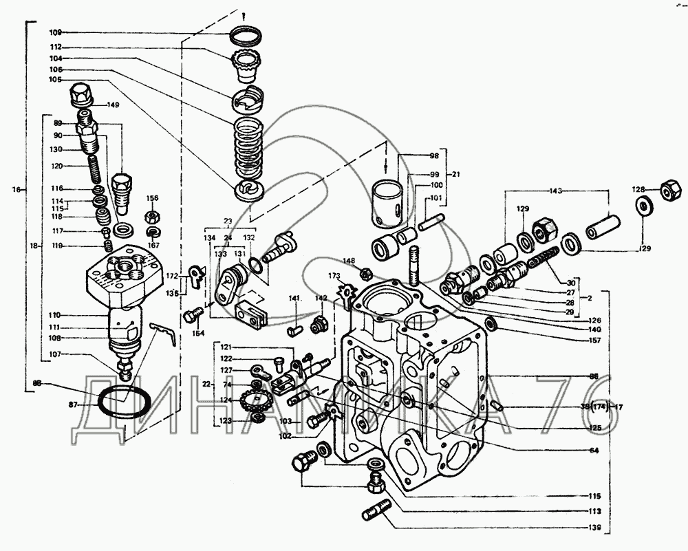 Шестеренный насос газ 69 чертеж