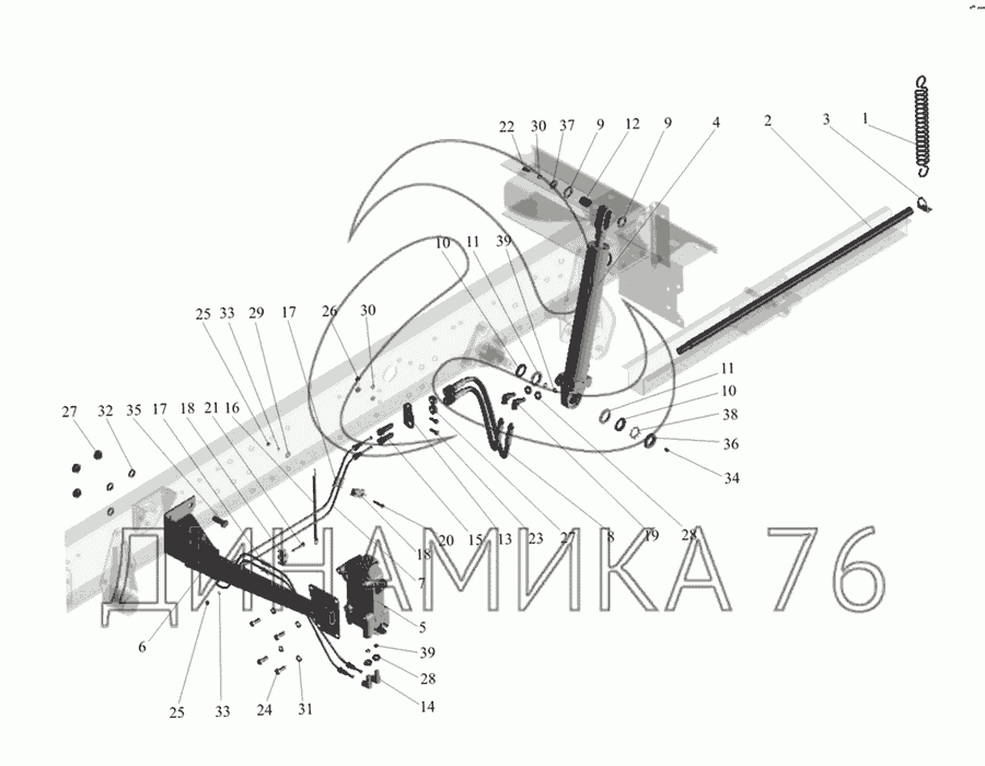 Цилиндр подъема кабины маз 5440