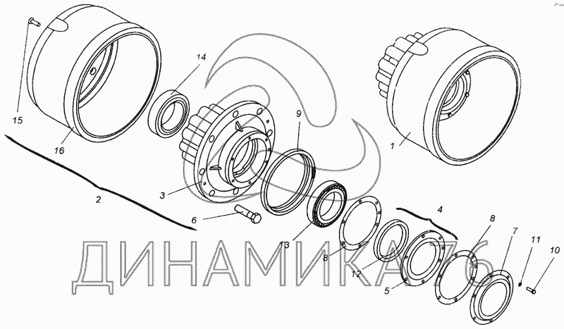 Схема ступицы маз 5516