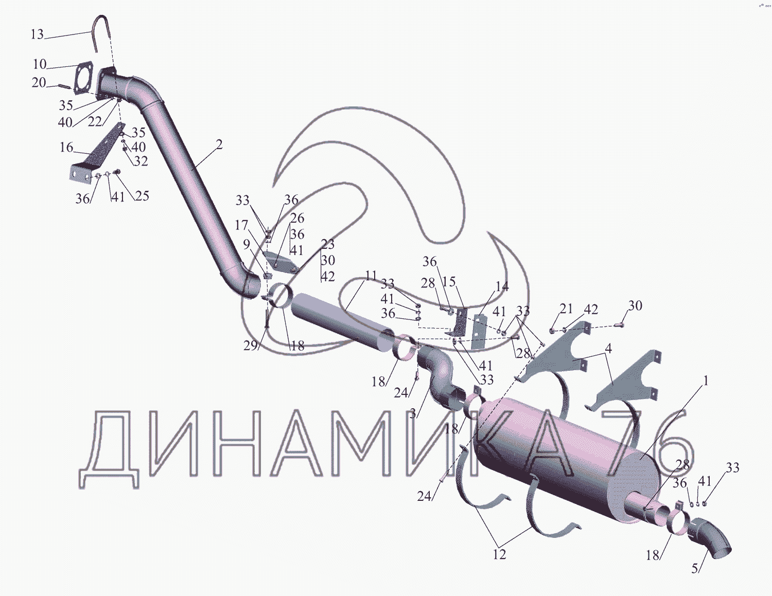 Выхлопная система маз 5336 схема